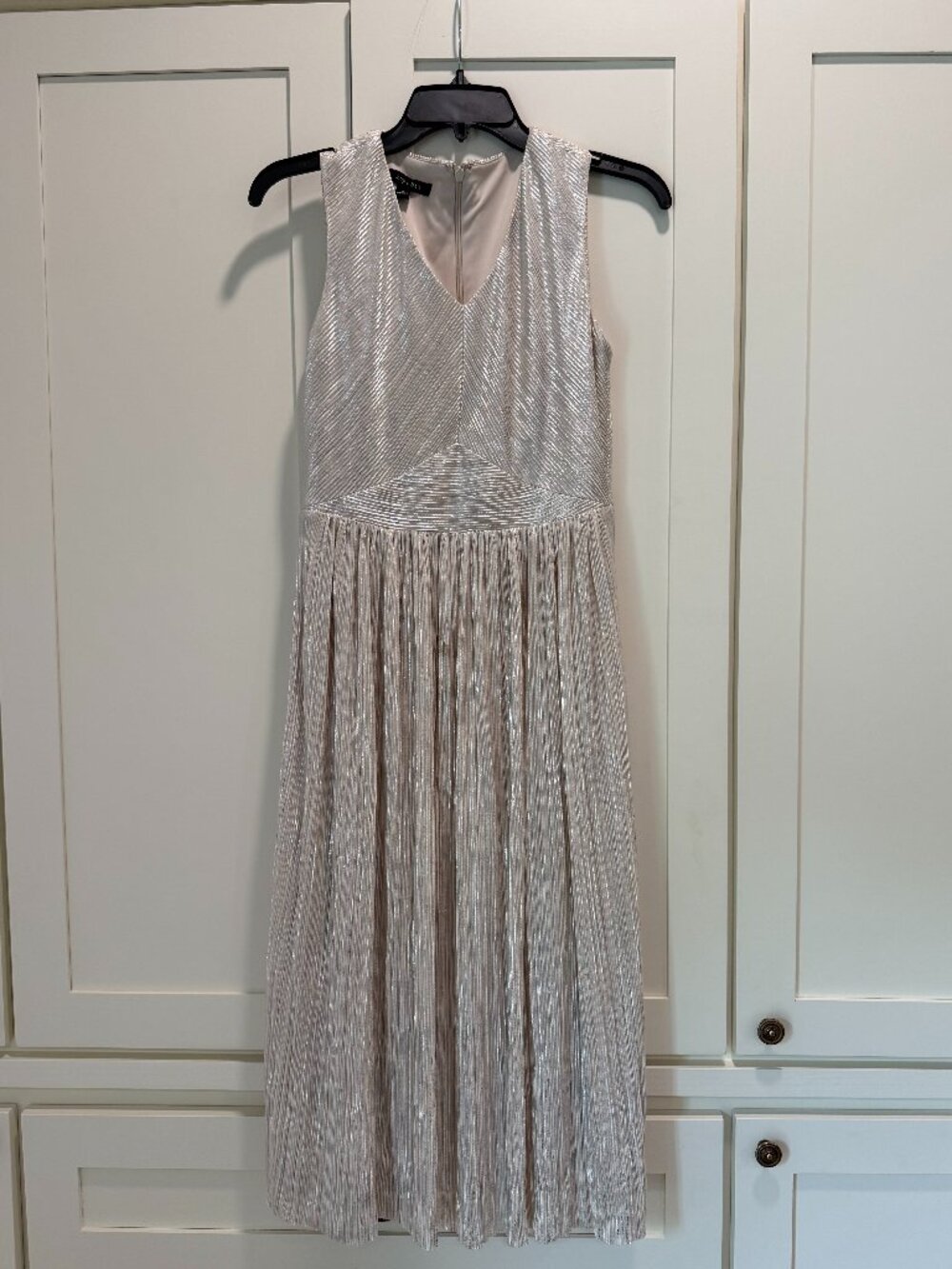 Ivy + Blu Silver Midi Dres